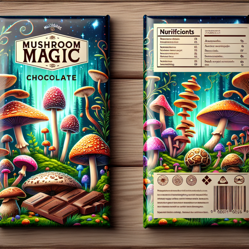 mushroom chocolate bar packaging