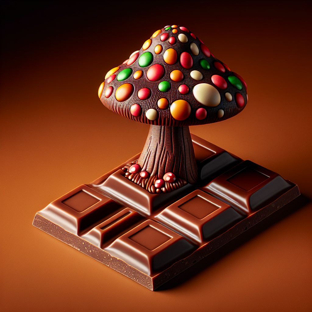 polka dot magic mushroom chocolate bar