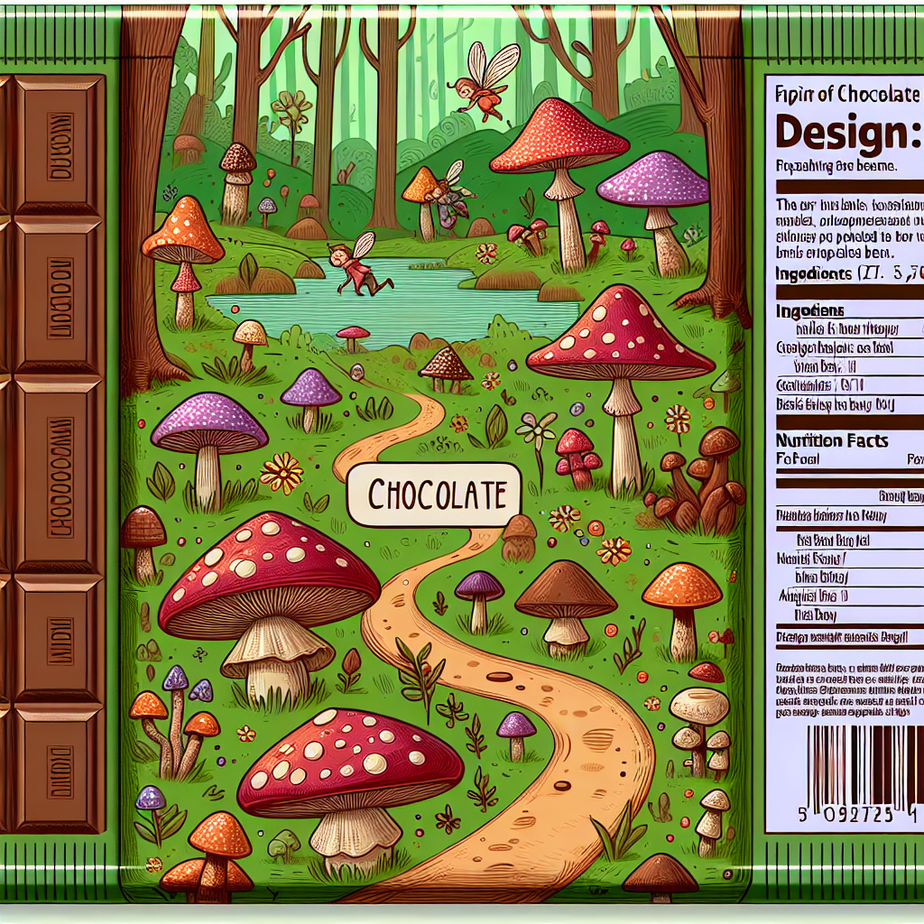 mushroom chocolate bar packaging